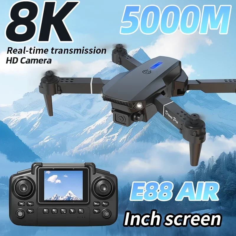 2025 New E88 Air Screen Controlled Lighting Mini Drone 4K Dual Camera Optical Flow Remote Control Aircraft By KBDFA Tech