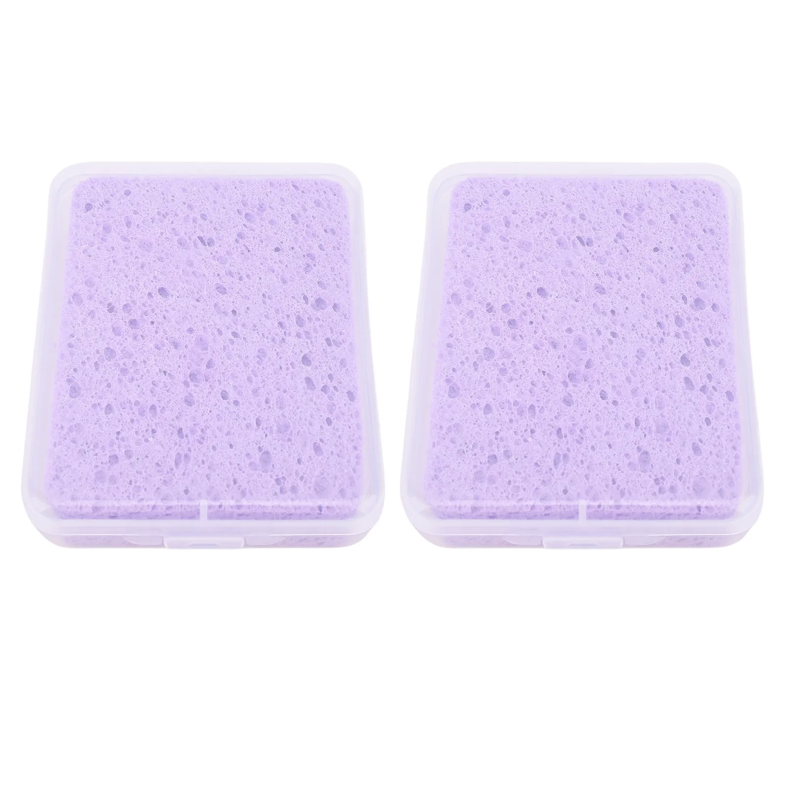2Pcs Painting Sponge Rectangle Absorbent Sponge Set with Storage Box for Crafting Cleaning Violet