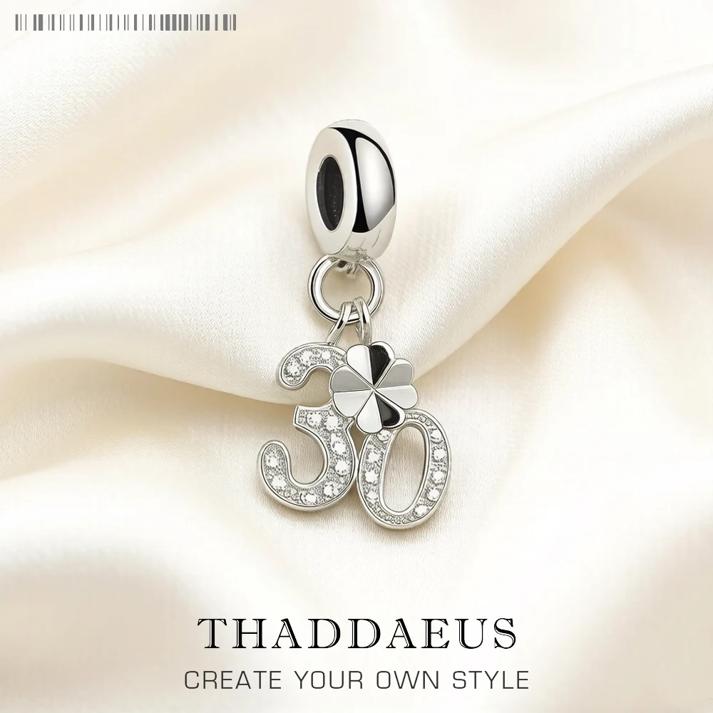 

Lucky Number 30 Dangle Charm Pendants For Women Men 925 Sterling Silver Trendy Jewelry
