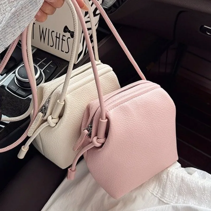 Textured Diaper Bag Women Original Retro Satchel Handbag Square Leather Crossbody Shoulder Purse Designer