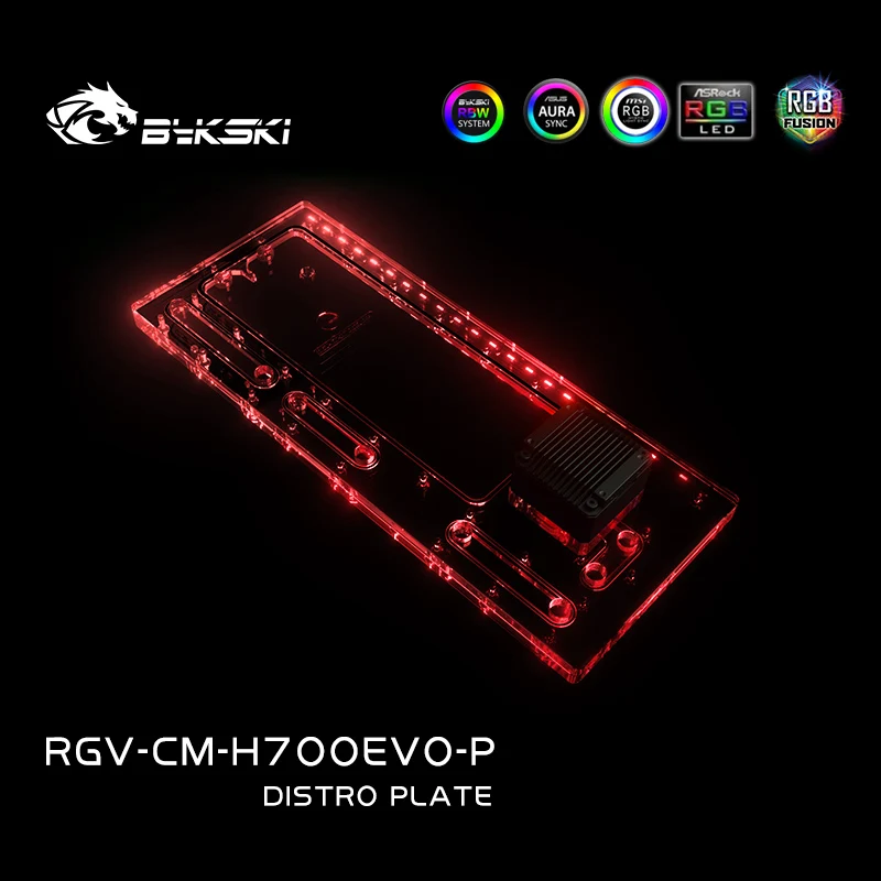 Imagem -03 - Bykski-placa Distro Acrílico Tanque de Água Water Cooling Rgb Reservoir Cooler Master Haf 700 Evo Caixa do Computador Rgv-cm-h700evo-p