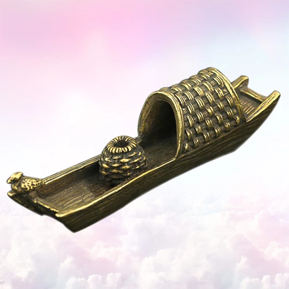 

1Pcs Brass Incense Burner Creative Boat Shape Aroma Stove for Meditation Yoga Study Room Tea Ceremony Accessories Desktop