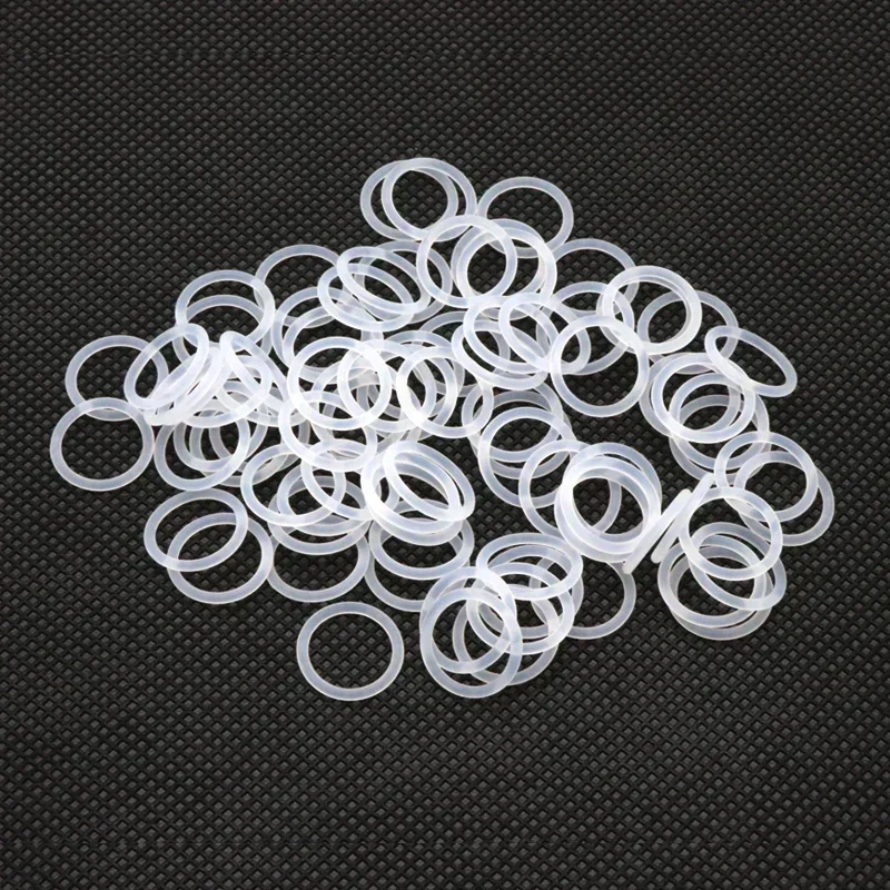 50pcs VMQ O Ring Gasket CS 1/2/3/4mm Thickness White Food Grade Waterproof Washer Nontoxic Round O Shape Silicone Rubber Ring