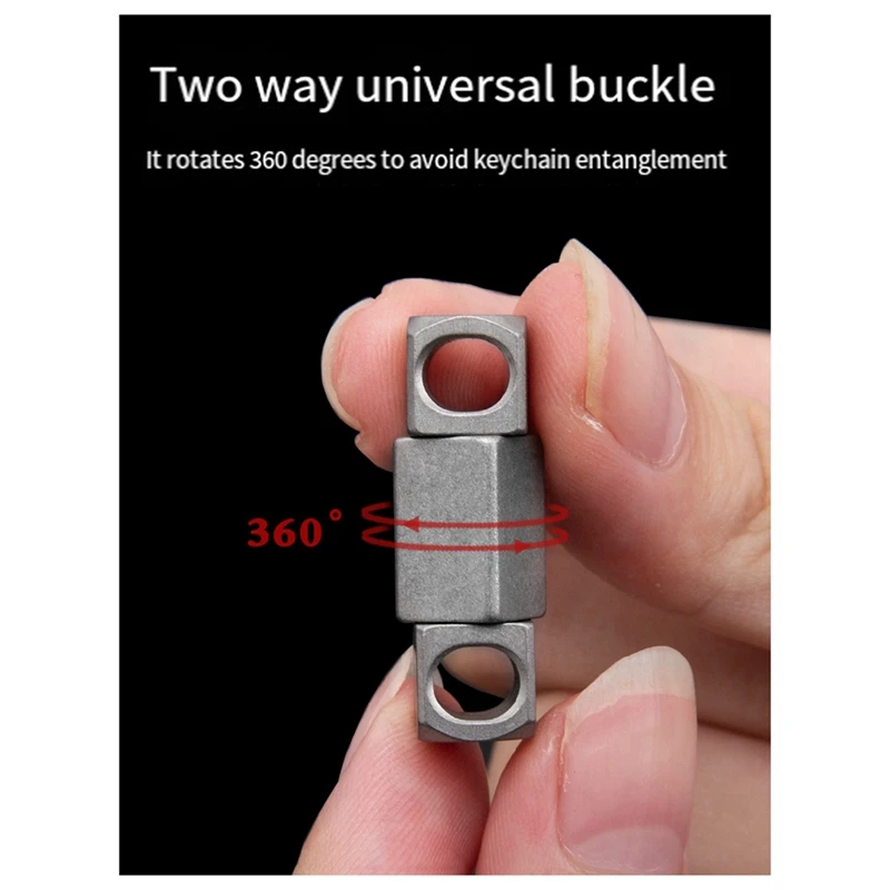 1 Set Titanium Alloy Key Chain Universal Rotating Key Chain Car Key Ring 360 Degree Rotating Buckle