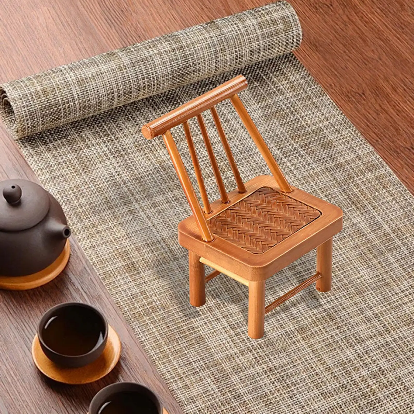 Dollhouse Chair Pretend Play Toy, Classic Simulation Miniature Furniture Set for Living Room