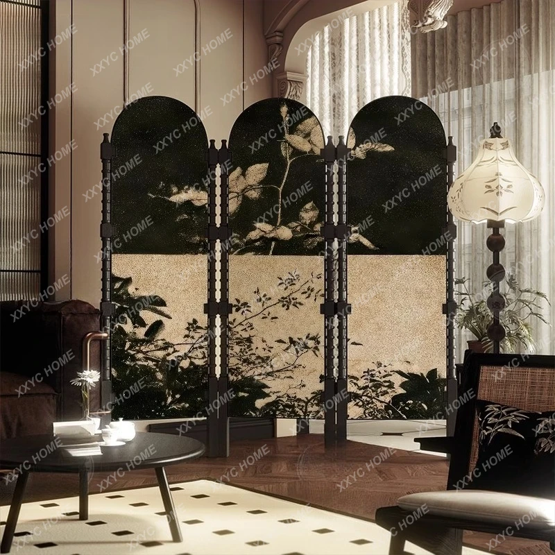 Y Solid Wood Chinese Style Screen Light Luxury Style High-end Folding Movable Office Partition