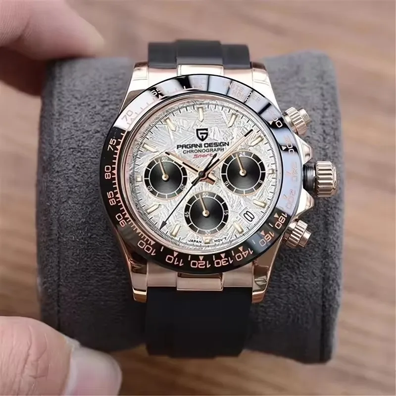 Original New PAGANI DESIGN 40MM Japan Movt Classic Retro Style Quartz Wristwatches Sapphire 100M Waterproof Chronograph Watch for Men Gift Watches