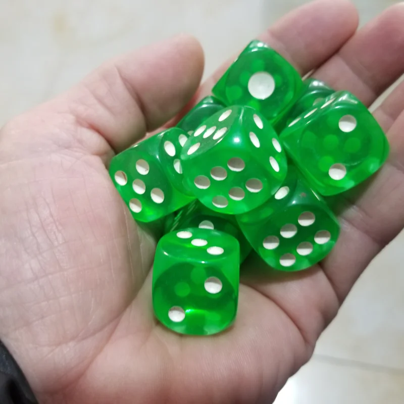 10Pcs/SetAcrylic Rounded Green Dice, Bigger Plexiglass Sieve, Foreign Trade Products, New, 19mm