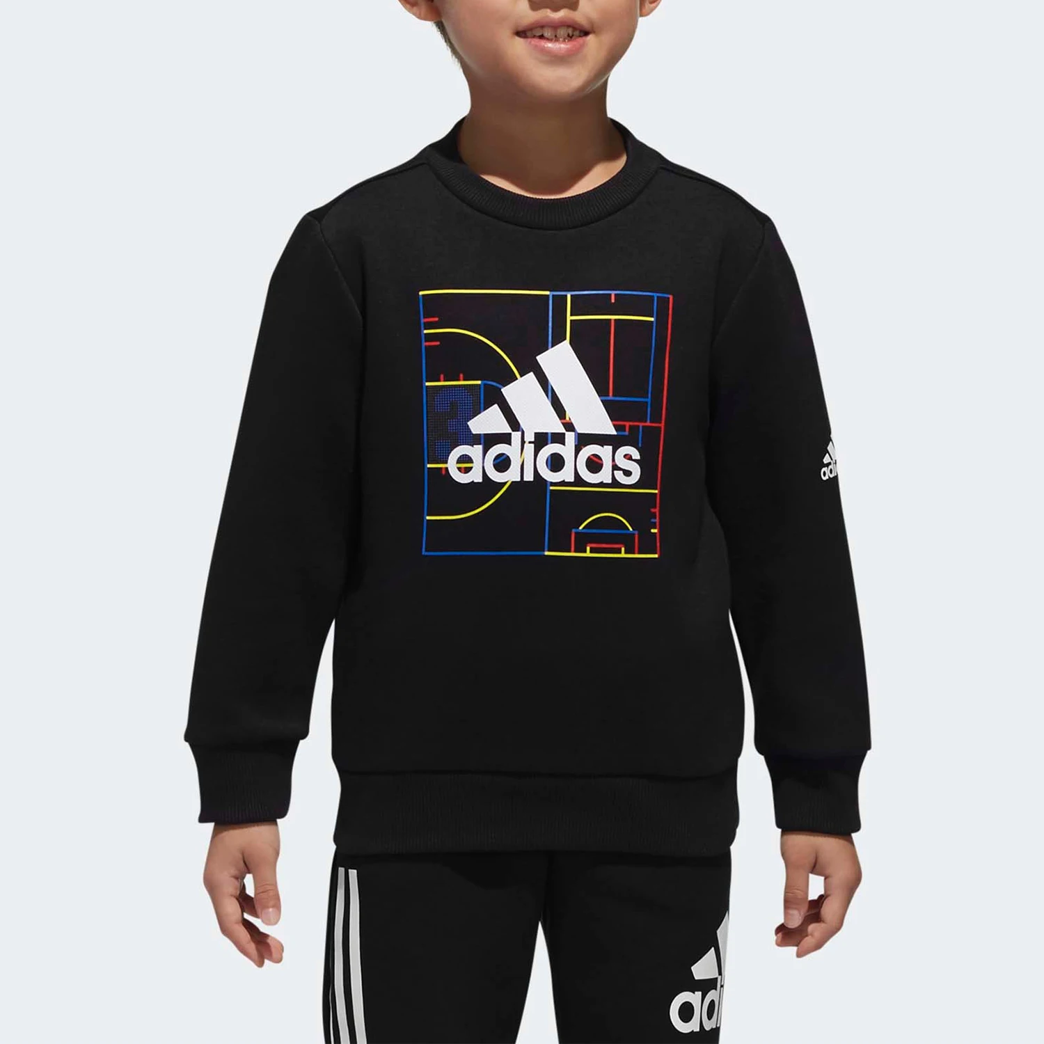 

Оригинальная детская одежда Adidas, мужская и детская повседневная толстовка с круглым вырезом, пуловер DM7042