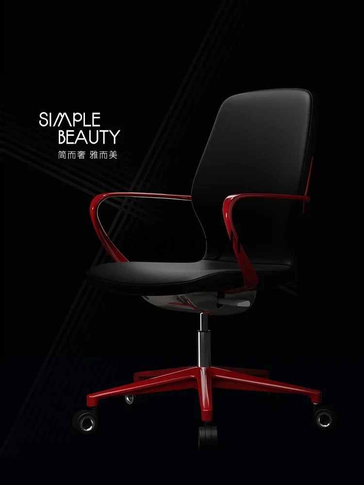 LL A139 Genuine Leather Computer Executive Chair for Home Use, Meeting, and Negotiation, Mid-Class Chair