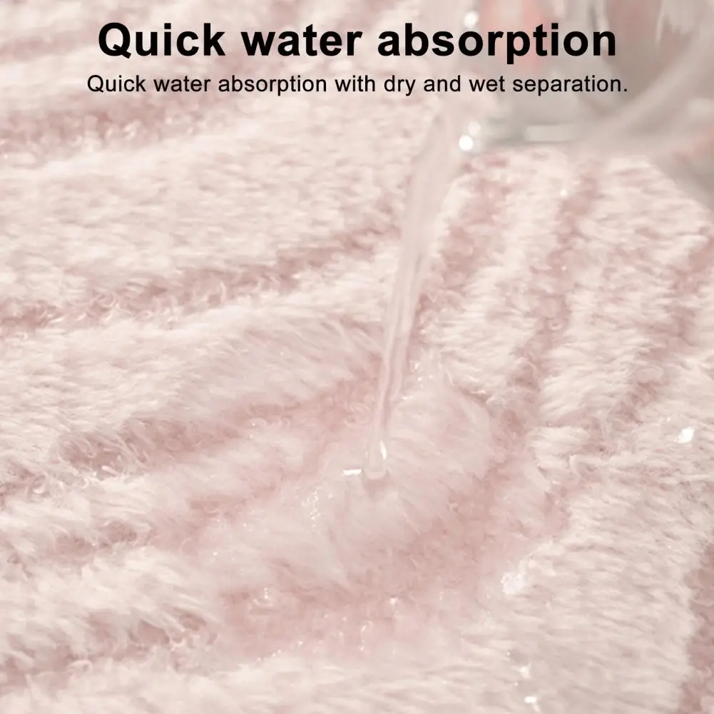 Wavy Texture Rug Absorbent Bathroom Rug with Anti-slip Bottom Extra Soft Plush Bath Mat for Shower Floor Machine for Kitchen