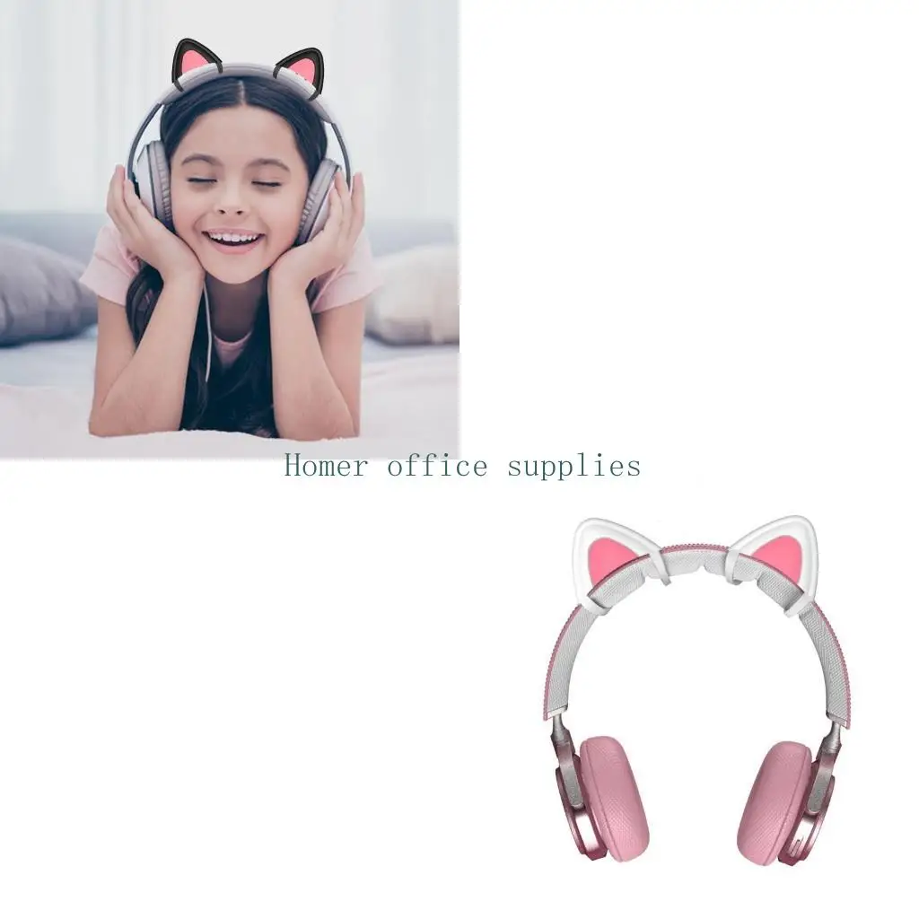 K43B Detachable Gaming Headphones 1Pair Cats Ears Attachment Stereo Headset Decoration Accessory for Wireless Gaming Heads
