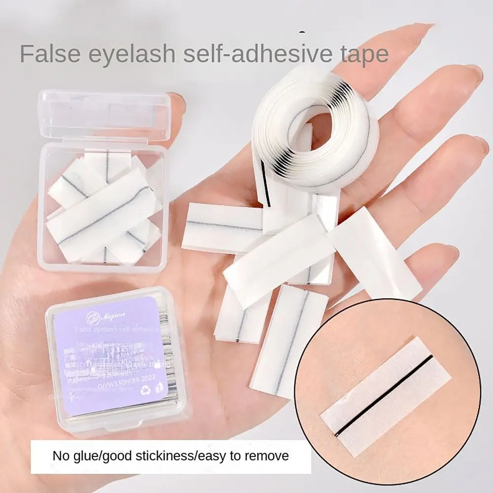 Quick Sticky False Eyelash Self-adhesive Strip Easy Replacement Black Transparent Self-adhesive Tape No Glue Required