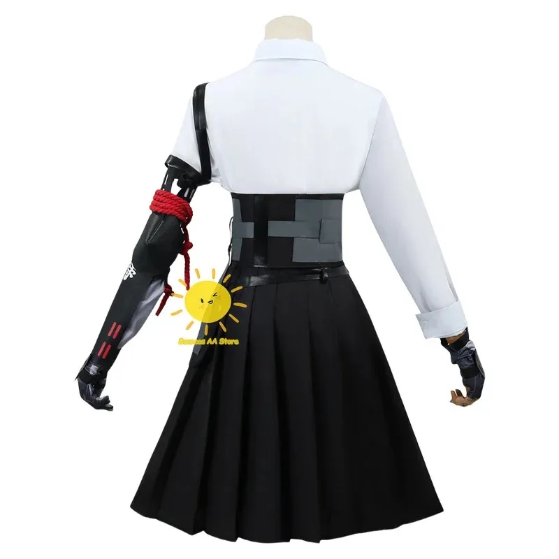 qq45Game Zenless Zone Zero Kostum Cosplay Hoshimi Miyabi Seragam Dasi Hiasan Kepala Pesta Halloween Cos W