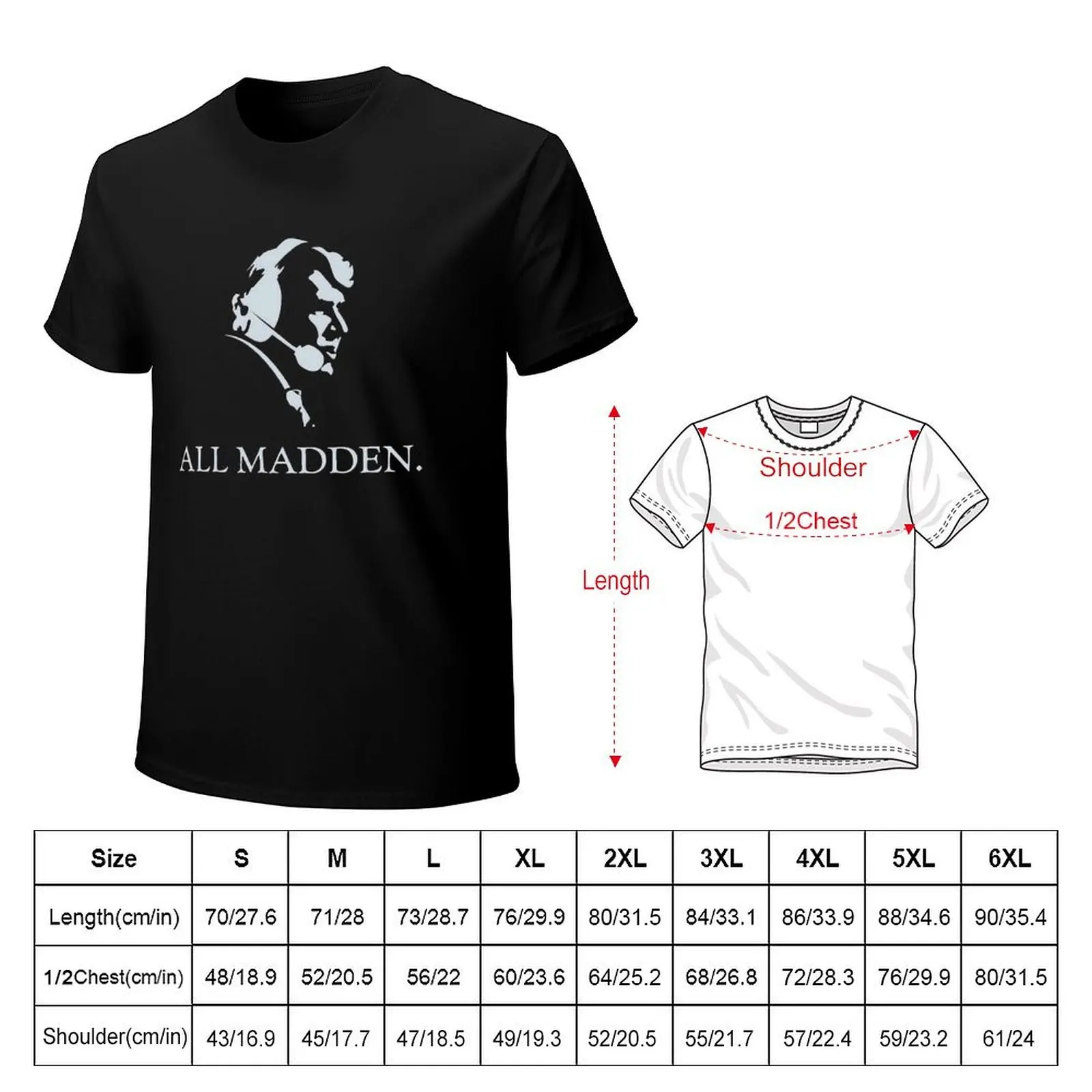 ALL MADDEN Classic T-Shirt Fashion Pattern Printed Tee Shirt