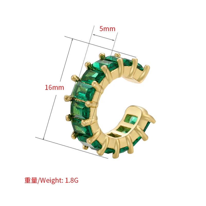 ZHUKOU gold color CZ Crystal Ear Cuff C Shape Ear Clips No Pierced earrings for women Jewellery Elf Ear Clip earrings VE559