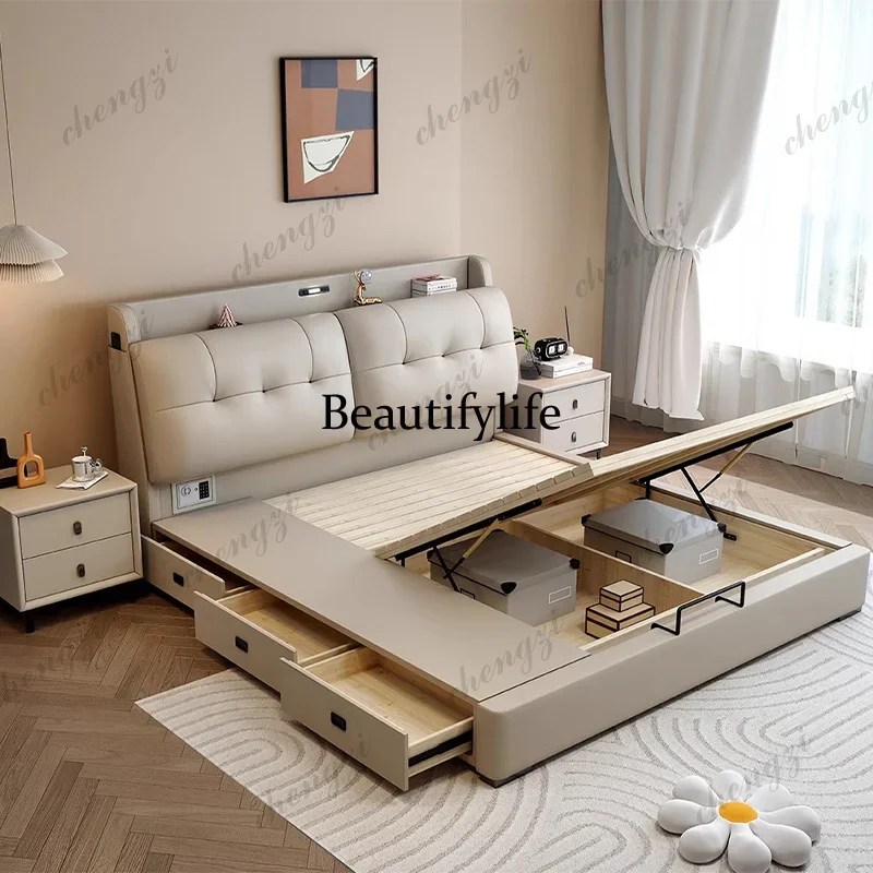 E182 Luxuriöses Doppelbett für Paare, Dekoratives Kingsize-Bett, Queen-Size-Bett, Ehebett-Möbel