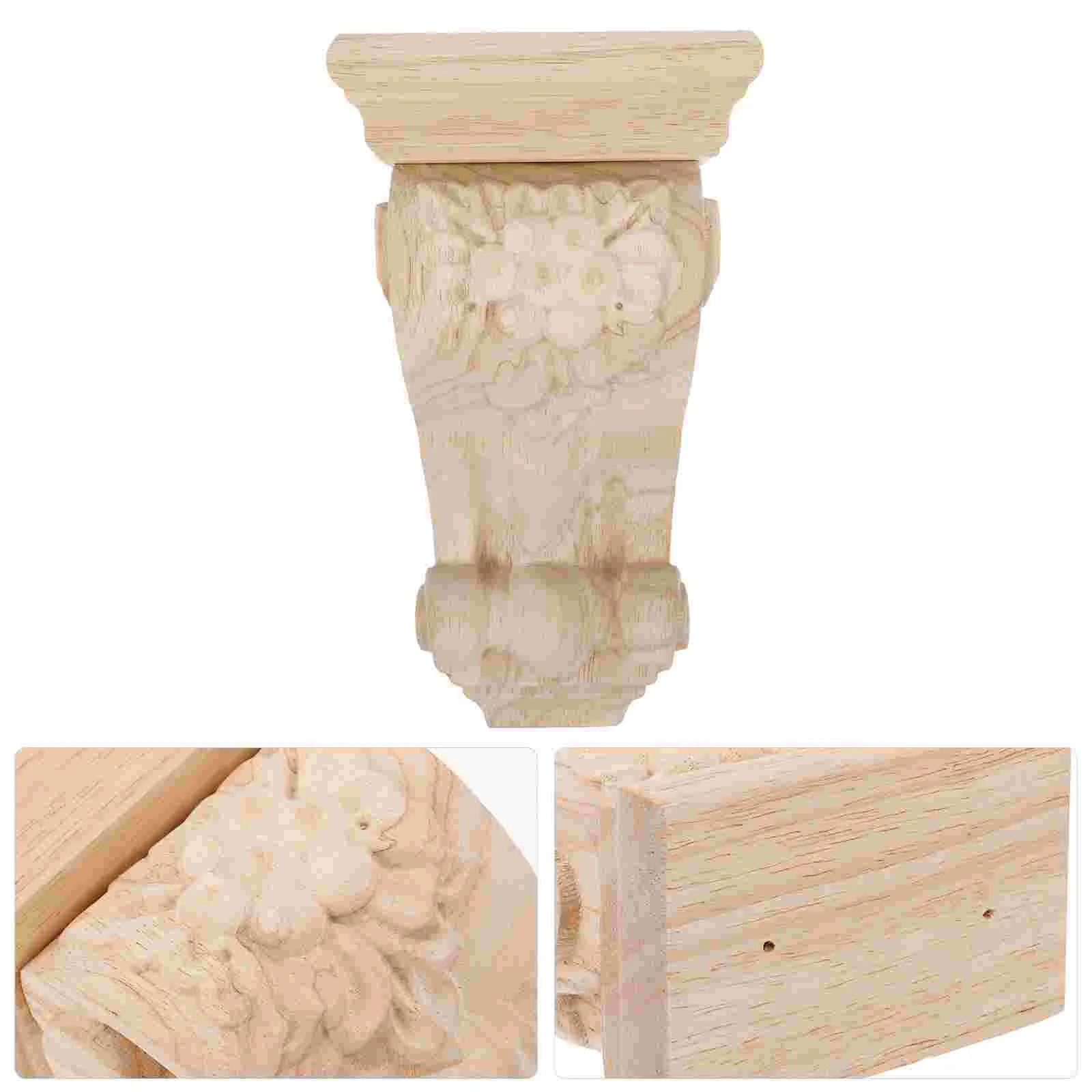 

White Bookends Corbel Decoration Carving Wood Roman Column Decorative Wooden Sconce