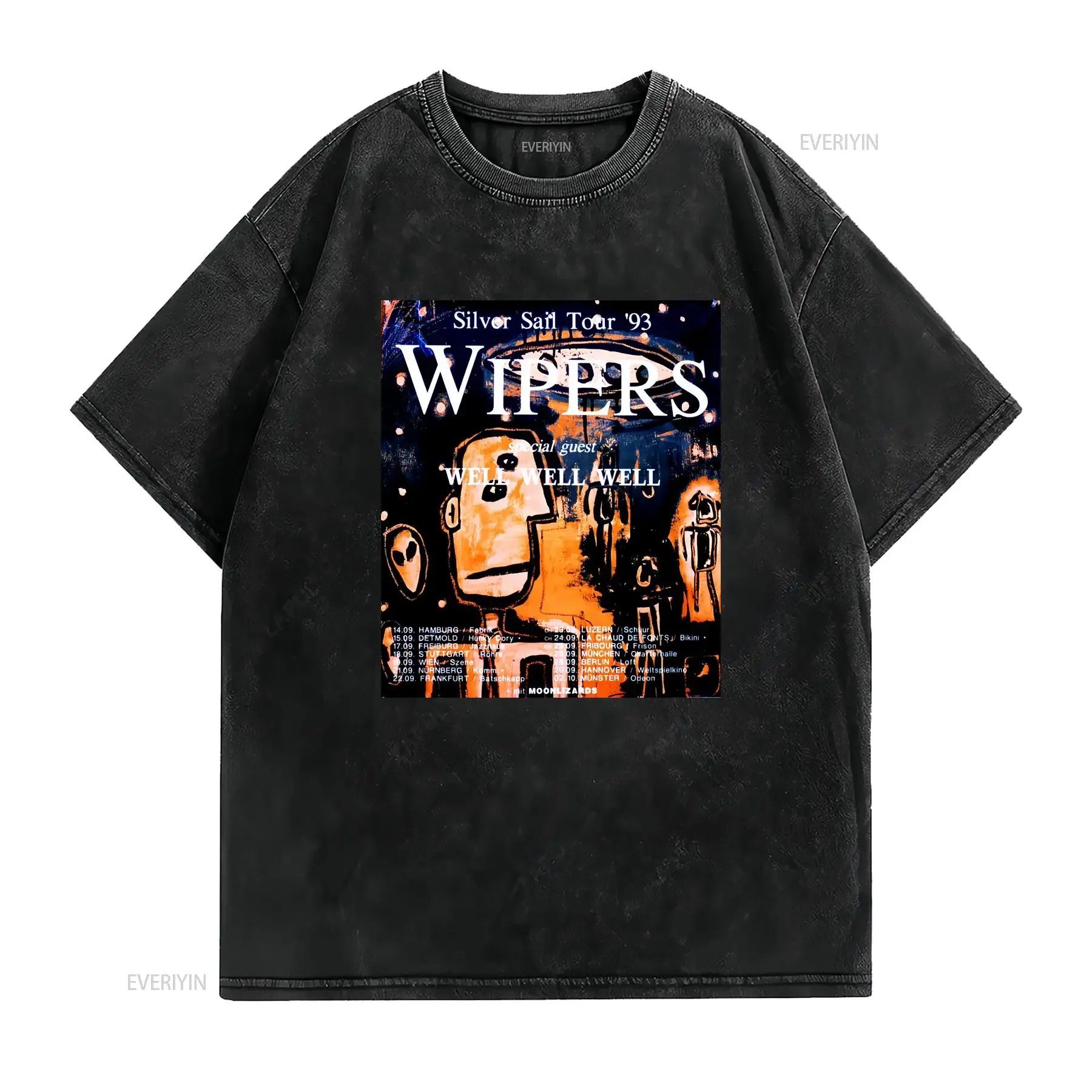 Wipers Band Well Tour T Shirt Cotton Adult All Size MK087 vintage Washed Comfortable Slightly Soft Unisex Breathable Stretched