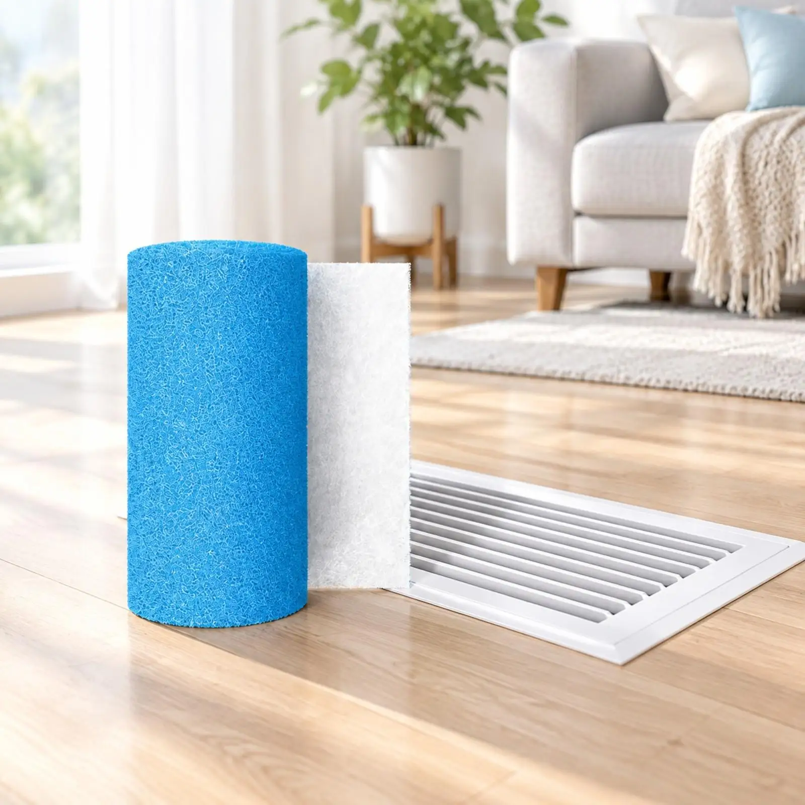 Dust Filter Roll for Home Air Vents Cut to Fit Heating Cooling Registers Wall Floor Ceiling Flexible Composite Fiber Screen