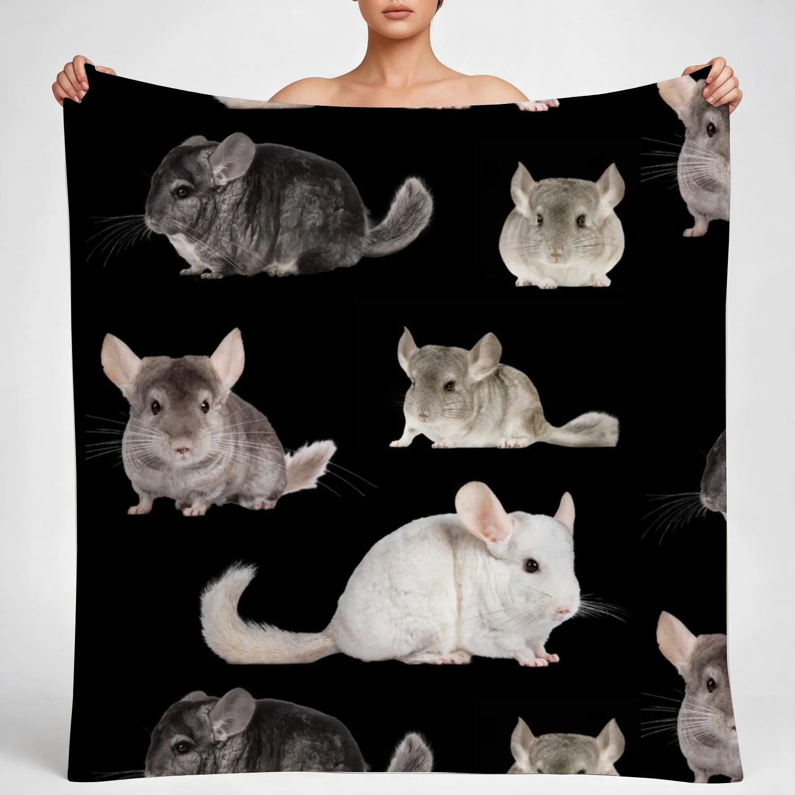 New Chinchilla Sticker Pack Throw Blanket couch cozy soft plush fuzzy picnic outdoor blanket