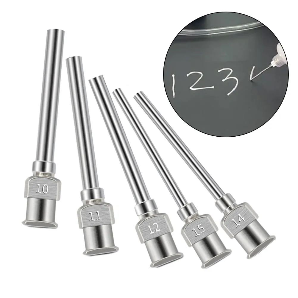 5PCS 25 millimetri 1 Pollici Macchina di Erogazione In Acciaio Inox Ago 10-15G Colla Industriale Siringa/e Punte Applicatore di Precisione