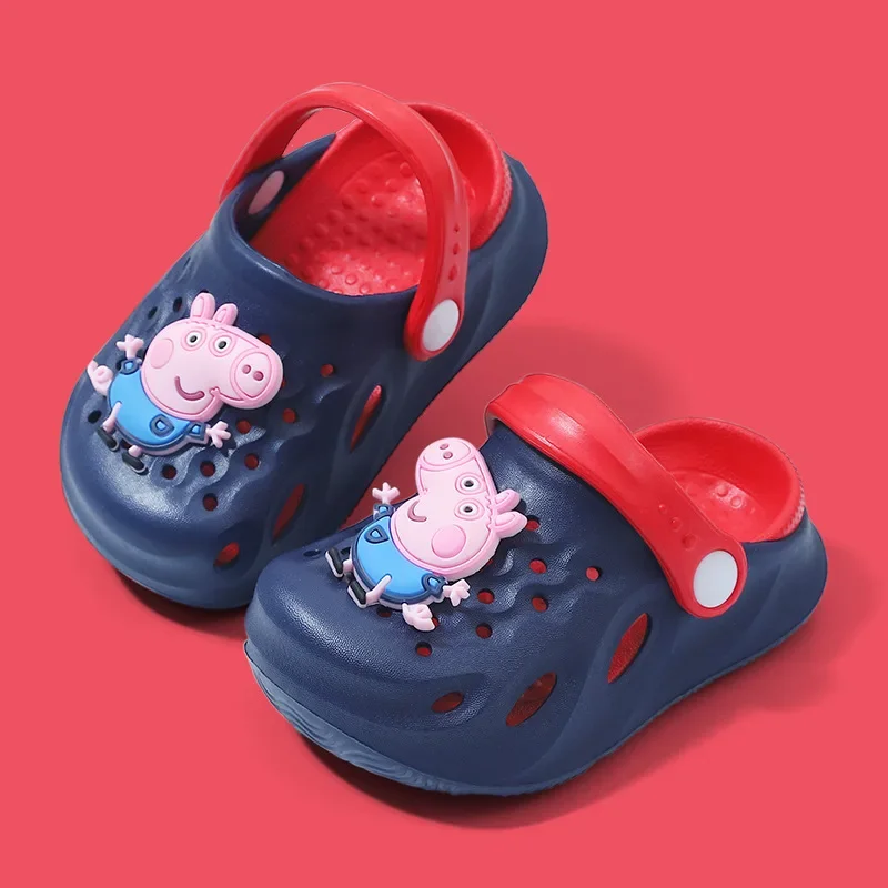 Peppa Pig Summer New Cute Baby Beach Slippers Movable Doll Toys George Pig Non slip Sandals Beach Shoes Children\'s Gift