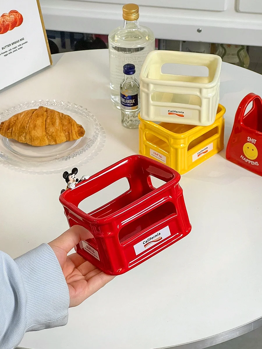 

Прямоугольная корзина для хранения Cerc: фруктовница, органайзер для кофе и чайных пакетиков, для гостиной и дома, милый и стильный дизайн