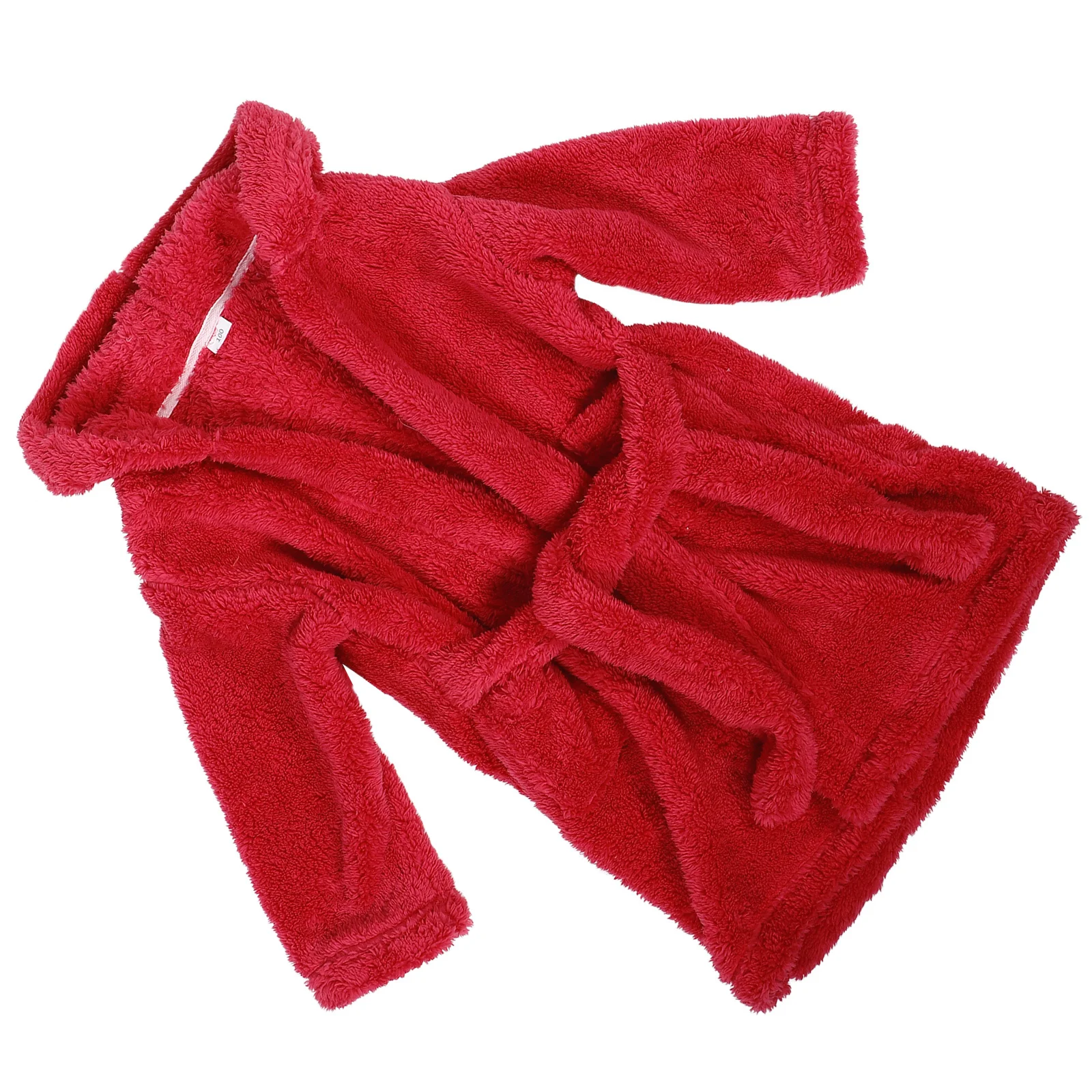 

Comfortable Kids Bathrobe Soft Coral Fleece Hooded Warm Pajama Solid-Color Small Bathrobe for Toddler Use Kids Robes