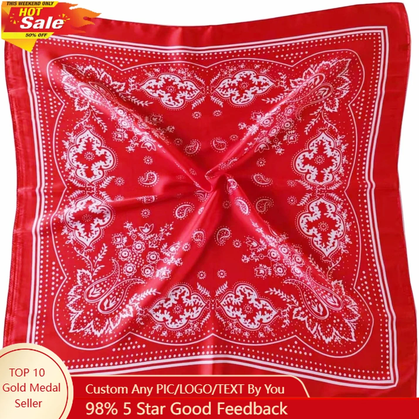 

Satin Head Scarf Silk Like Hair Scarf 27" Head Scarves for Women Bandana Head Wraps for Women's Hair Black