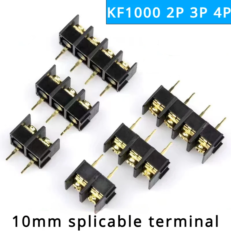 5/10Pcs/ KF1000 2P 3P 4P PCB Screw Terminal Block Connector Pitch 10MM KF1000 2/3/4P Can Be Spliced