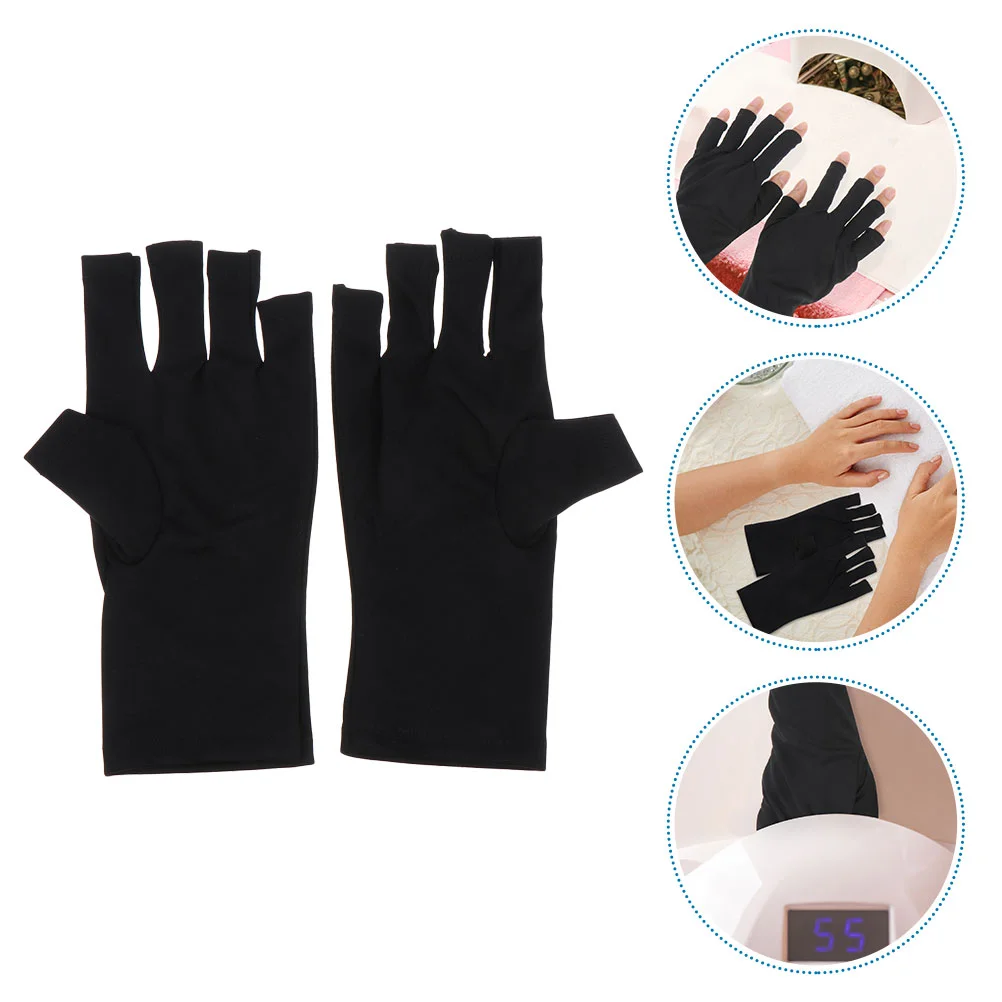 

Nail Gloves UV Sun for Women Protection Gel LED Anti-UV Light Nails Manicure Polyester Women's Miss Womens