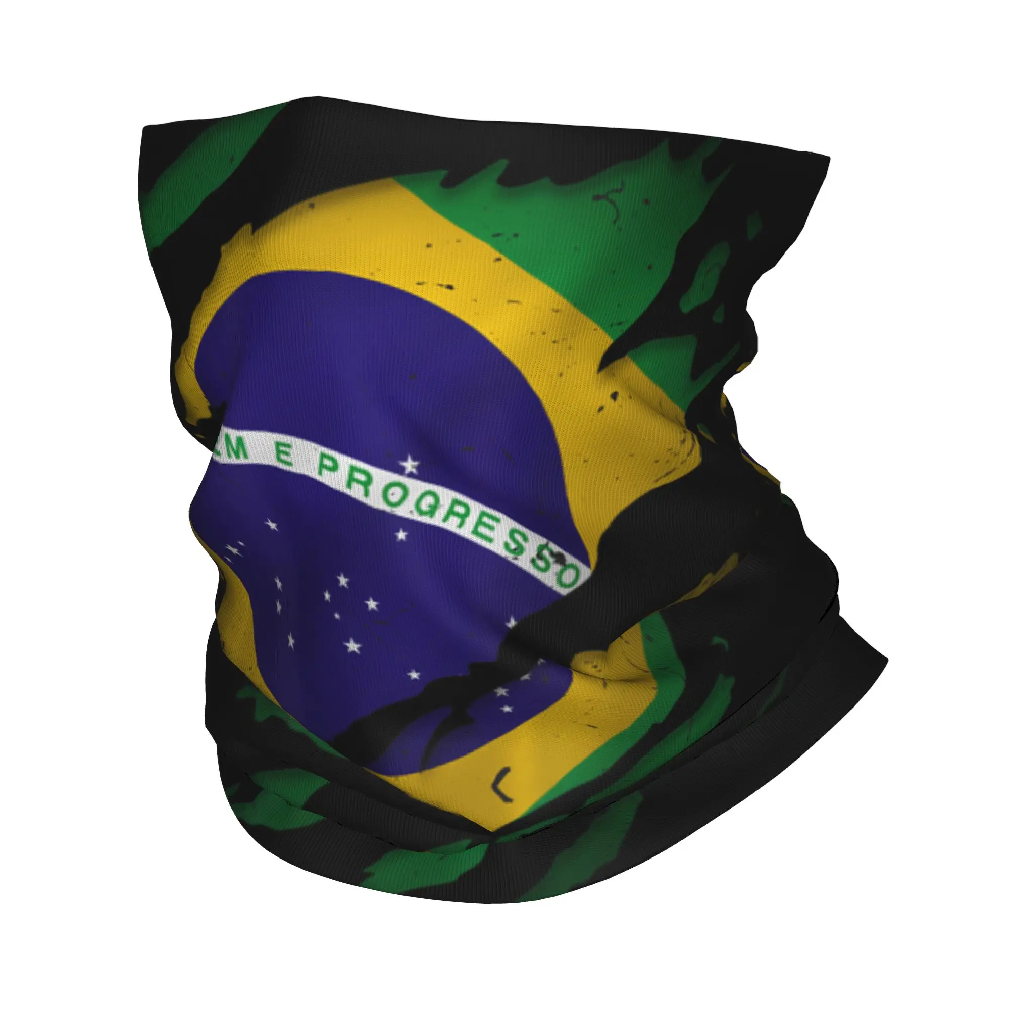 Brazil Brazilian Flag Bandana Neck Cover Printed  Balaclavas Wrap Scarf Multi-use Headband Running for Men Women Adult