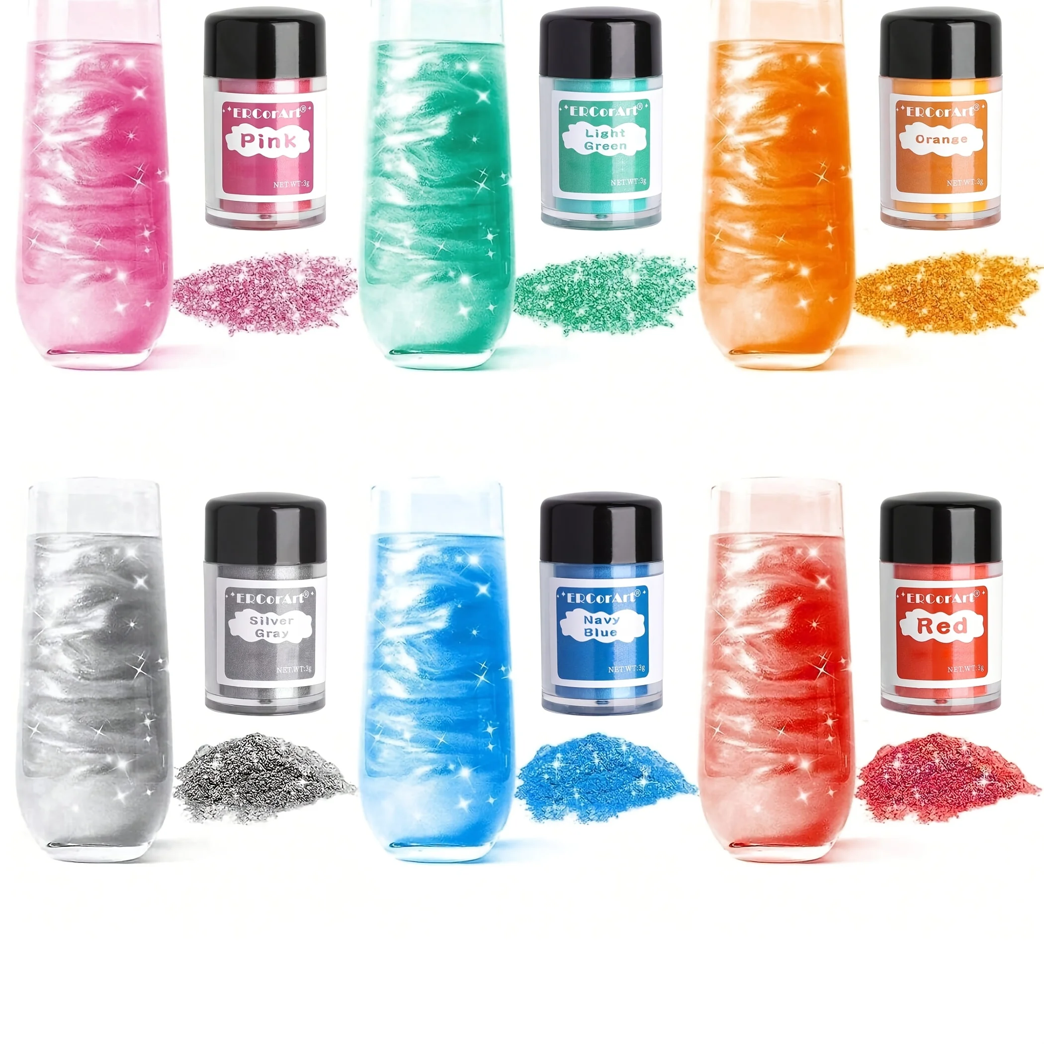 Premium Multi-Color Dust Glitter-Baking Decor Powder for Cakes,DIY Sequins for Resin Crafts&Nail Art,Birthday/Christmas Baking