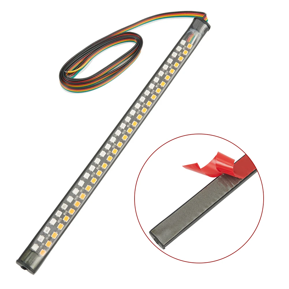 DRL Strip Lights Red+Yellow 20cm Waterproof Anti-corrosion Motorcycle Turn Signal Replacement DC 12V Accessories