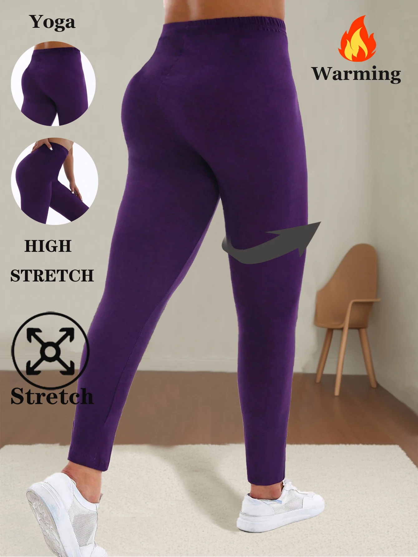 Damskie czarne aksamitne grube legginsy jesienno-zimowe modne codzienne elastyczne ciepłe obcisłe spodnie do ćwiczeń i sportu. ﻿