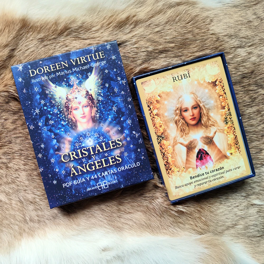 

Cartas Oráculo Ángeles de Cristal - Edición en Español | 44 Cartas a Todo Color con Palabras Clave | Tamaño Grande 12 x 8.7 cm