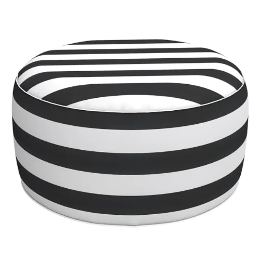 

Inflatable Stool Ottoman Footrest with Handle, All Weather PVC Footrest Seat, Navy Blue, Large Round D31 xH14 for Indoor or Out