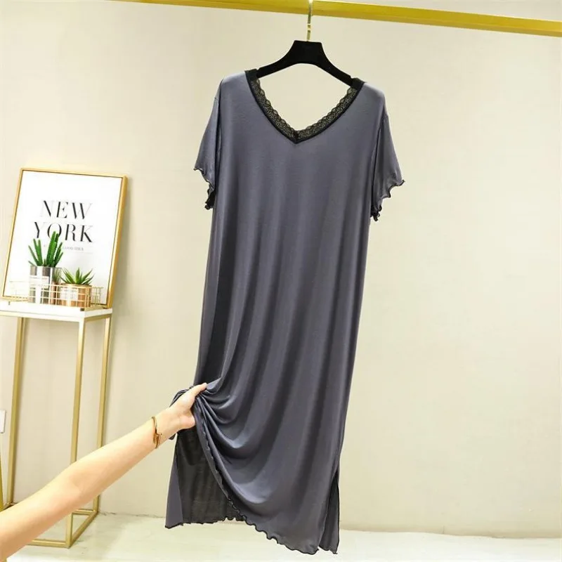 Nightgown Women's Clothing Homewear Summer Spring Autumn Thin New Lace Comfortable Casual Breathable Simple Stylish Loose Fit