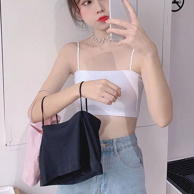 

3pcs Womens Seamless Cotton Tube Top Bra with Chest Pad No Adjustable Strap Camisole No Steel Ring Underwear Comfort Sports Bras