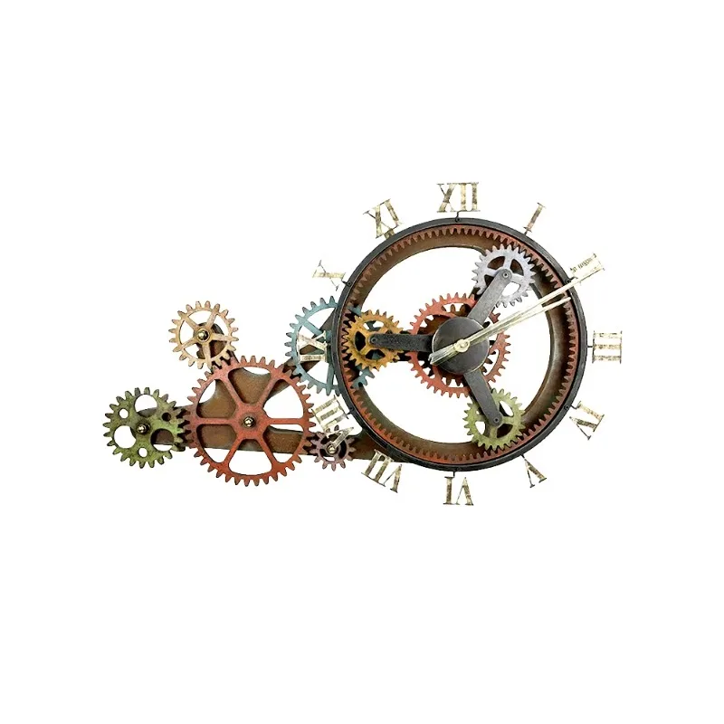 

Gear and gear design with bronze clock, ideal for rotating iron metal gear clocks