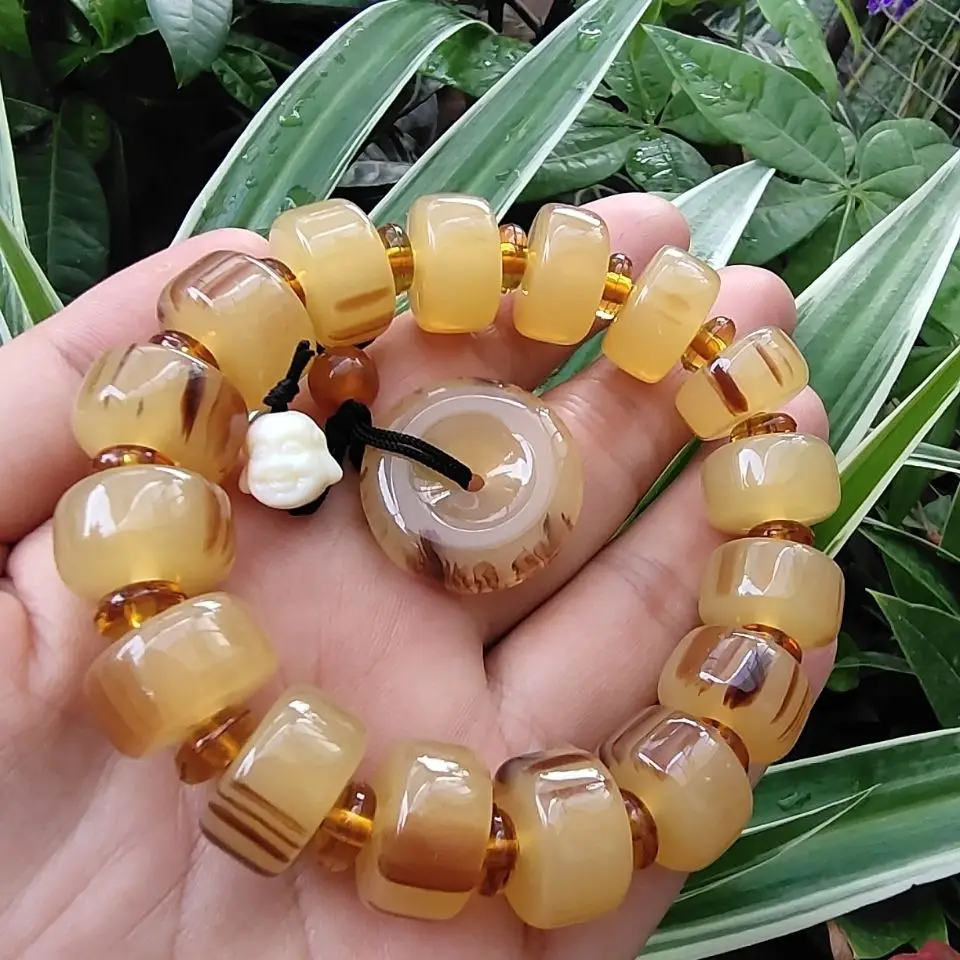 Cow Horn Bucket Beads with Multiple Classical and Clear Textures Popular in the Antique Market, Handheld Beads, Car Stop Beads