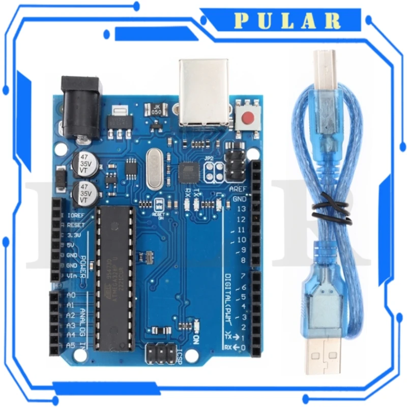 PLR UNO R3 Development Board With Straight Pin Header Cable ATmega328P CH340 CH340G For Arduino