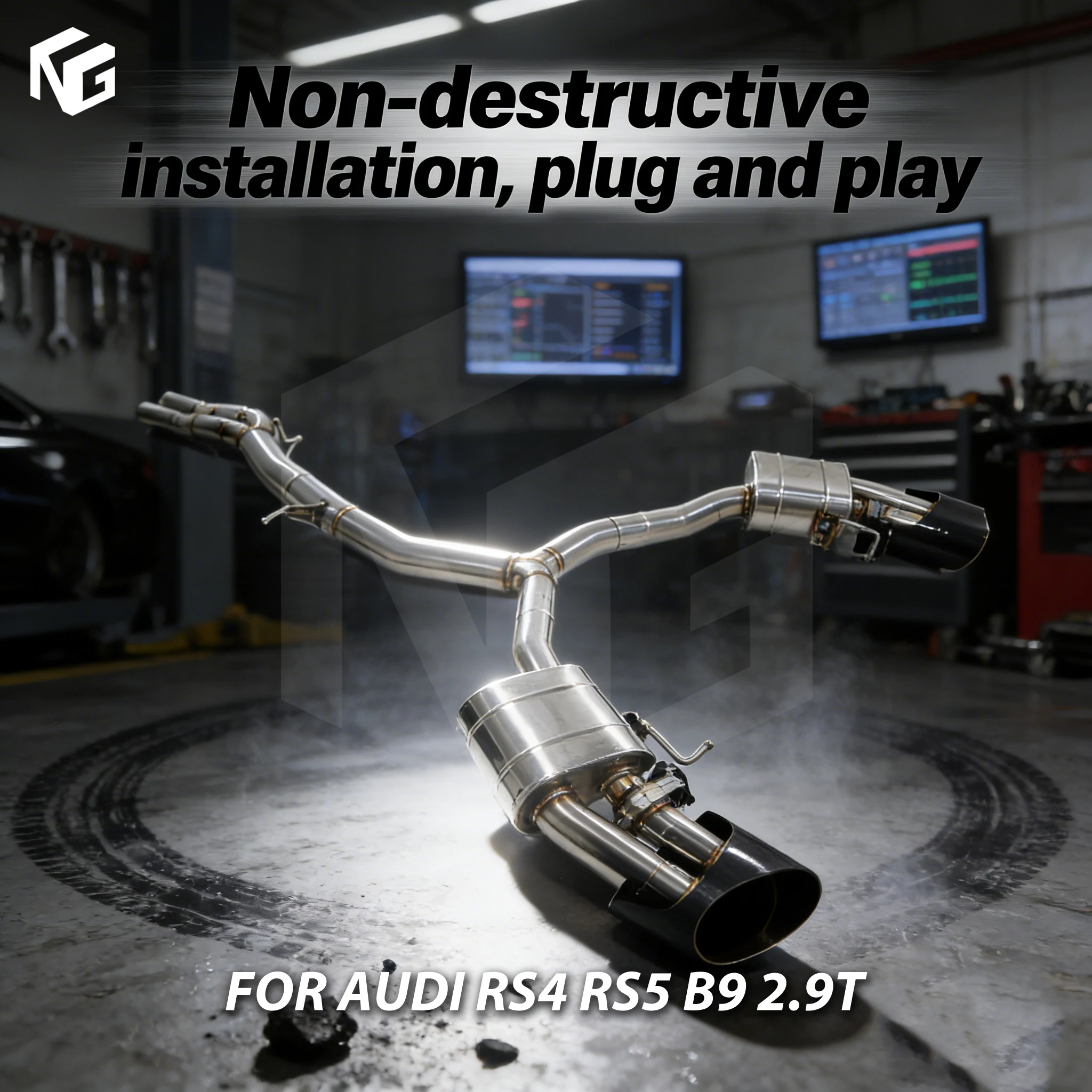 

ING Exhaust System High Performance Electronic Valve CATBACK for Audi RS4 RS5 B9 2.9T Racing Muffler Car Accessories
