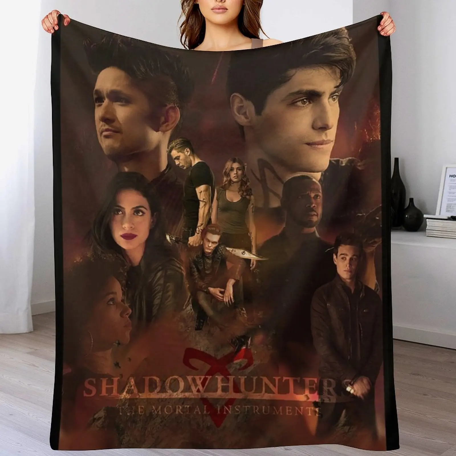 

SHADOWHUNTERS POSTER Throw Blanket Flannel Fabric Bed covers Sofa Beach Blankets