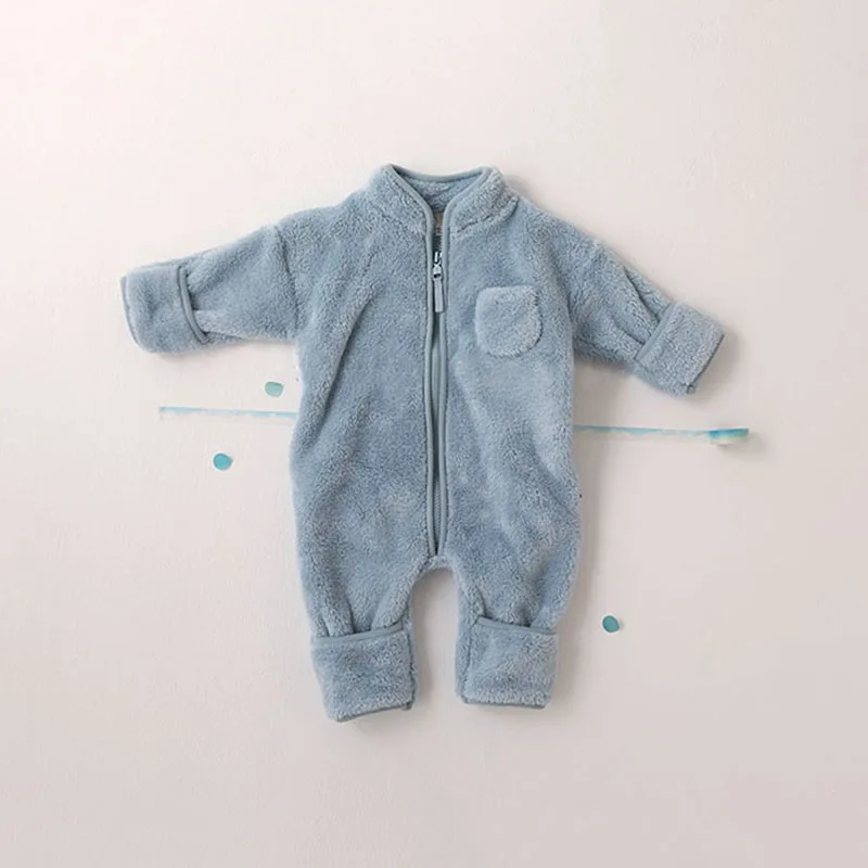 Newborn Cotton Rompers Spring Fleece Warm Baby Girl Clothes One Piece Body Suits New Born Fall Clothes Baby Boy Romper