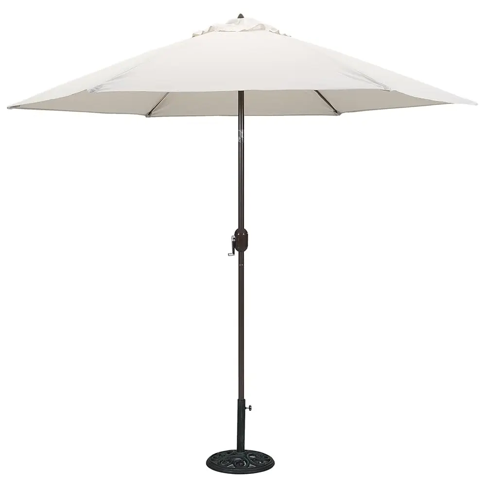 

9 Ft Bronze Aluminum Patio Umbrella With Antique White Polyester Cover (Base Not Luded)