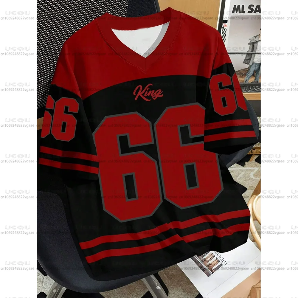 

Women Streetwear Casual Chicago Letter Football Jersey Girl Men Boys Sportwear Y2k Tee Top Baseball Jackets Daily Outdoor Street