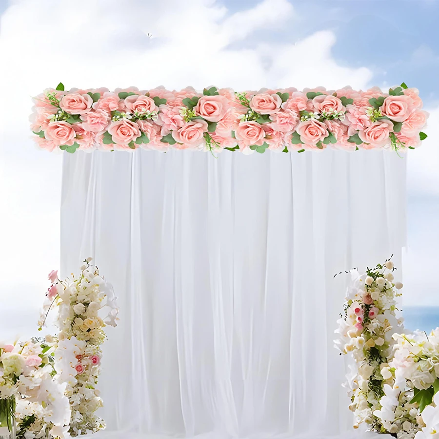 

Artificial Rose Wall Panel Long Flower Row Wedding Arch Celebration Scene Decoration Arrangement Decorative Background Wall