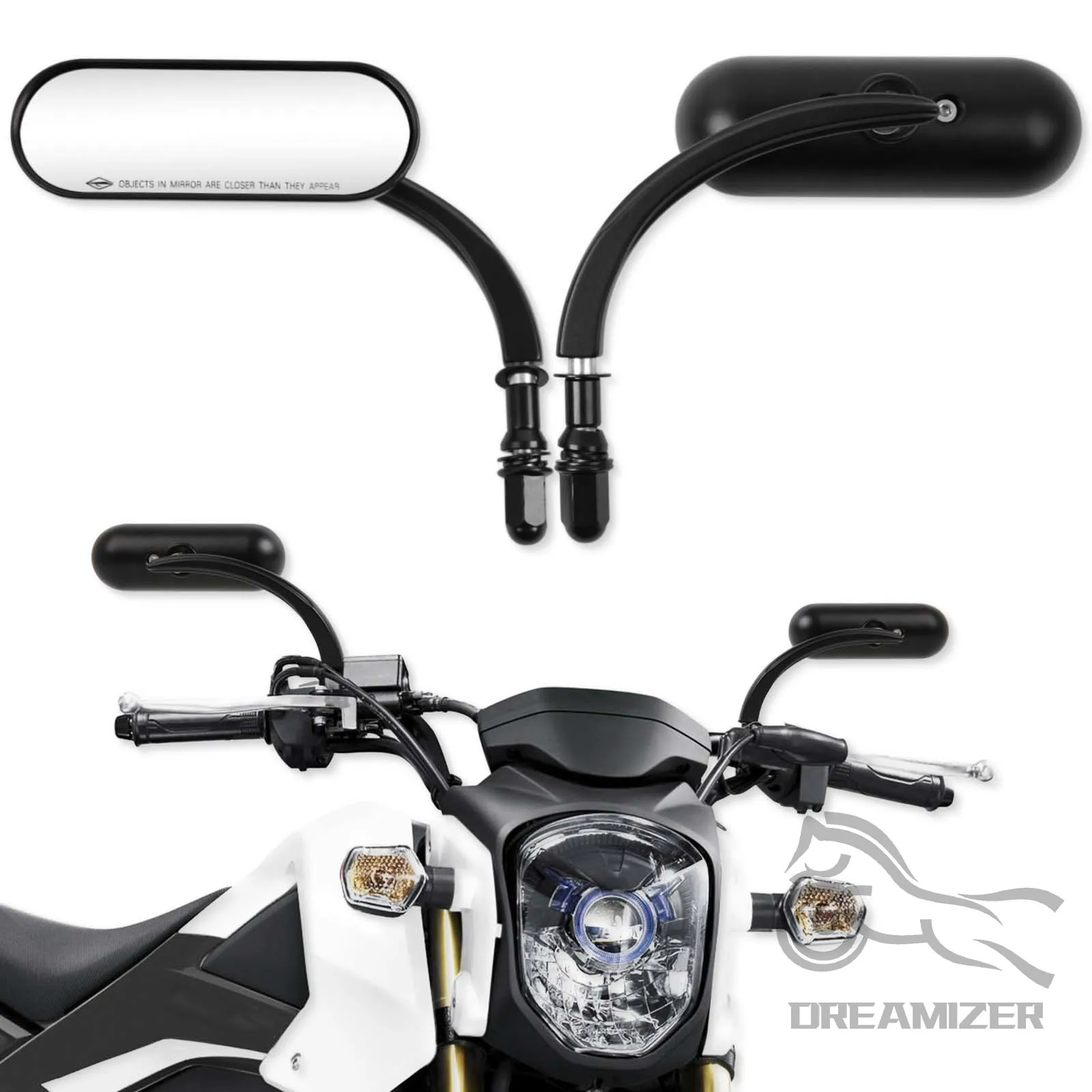 

1 Pair Motorcycle Rearview Mirrors M8 M10 Oval Side Mirror For Harley Touring Electra Glide Dyna Fatboy Softail Breakout
